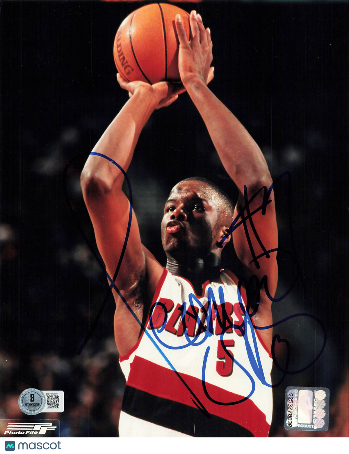 Jermaine O'Neal Portland Trail Blazers Signed Basketball 8x10 Photo BAS