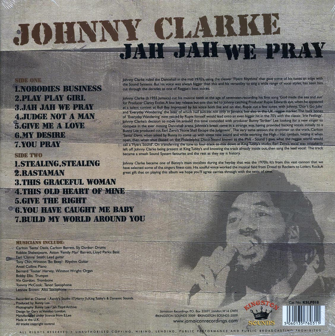 Johnny Clarke - Jah Jah We Pray (180g) Vinyl Record
