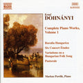 Dohnanyi - Complete Piano Works 1 - Music CD