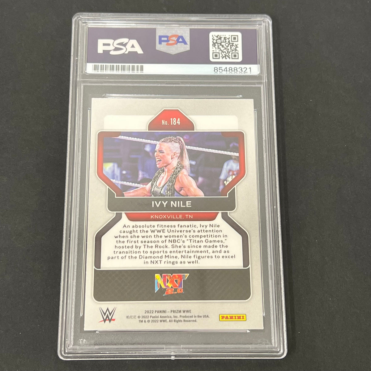 2022 Panini Prizm WWE #184 Ivy Nile signed card PSA