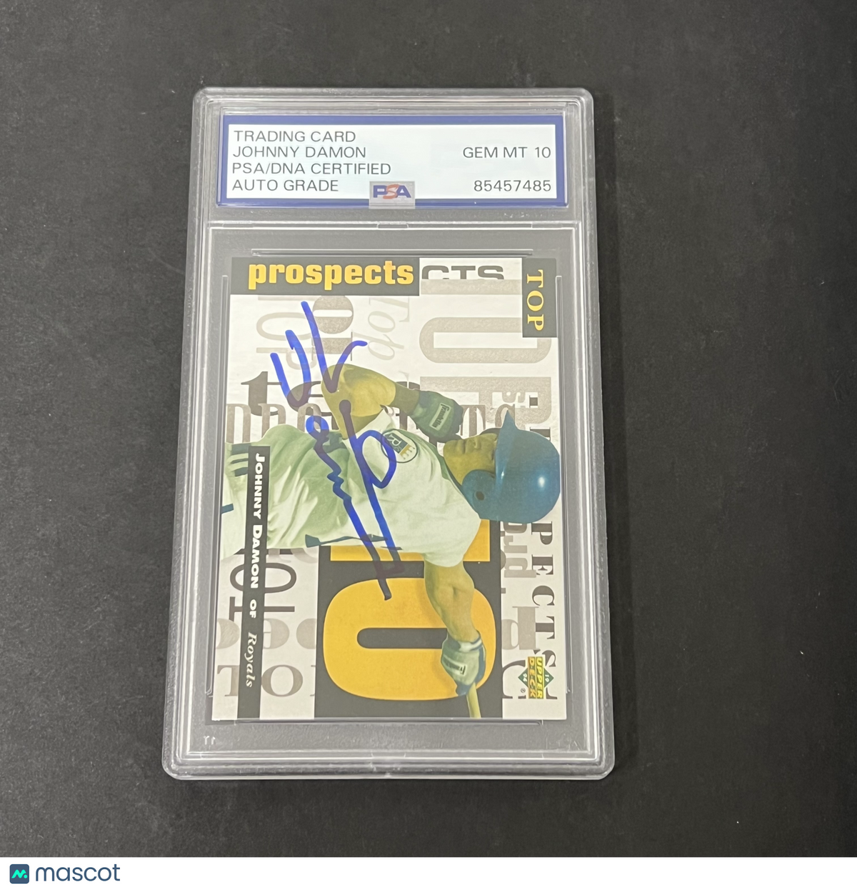 1993 Upper Deck #2 Johnny Damon Top 10 Prospects signed card PSA Auto 10 Royals