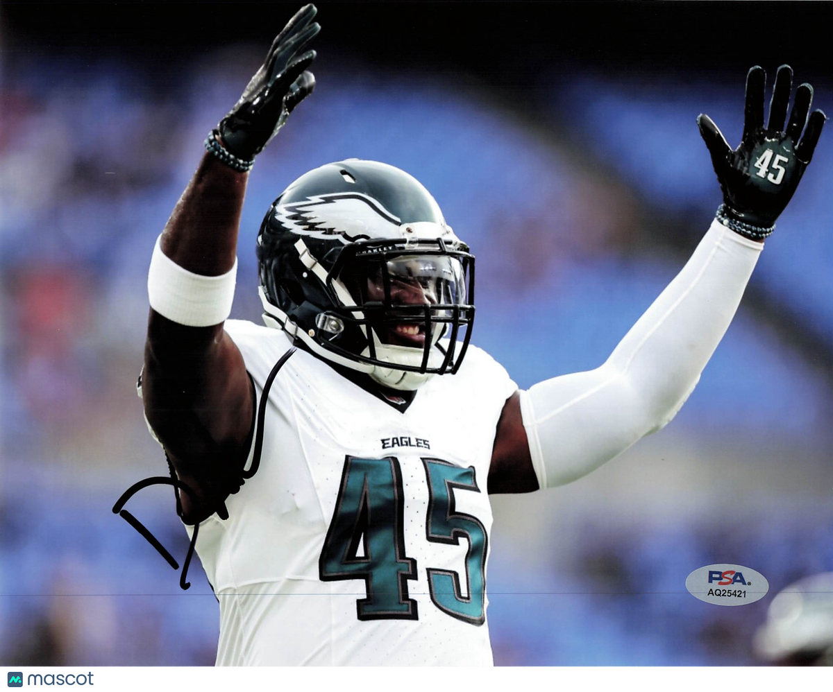 Devin White Signed Philadelphia Eagles Football 8x10 Photo PSA Autographed