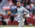 Mike McDaniel Signed Miami Dolphins Football 8x10 Photo PSA Autographed
