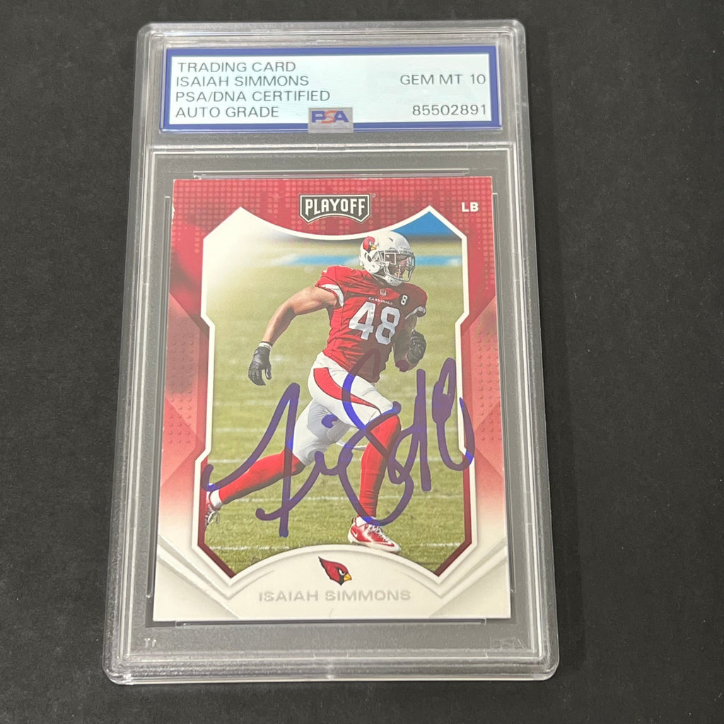 2021 Panini Playoff #183 Isaiah Simmons Red Zone signed card PSA Auto 10