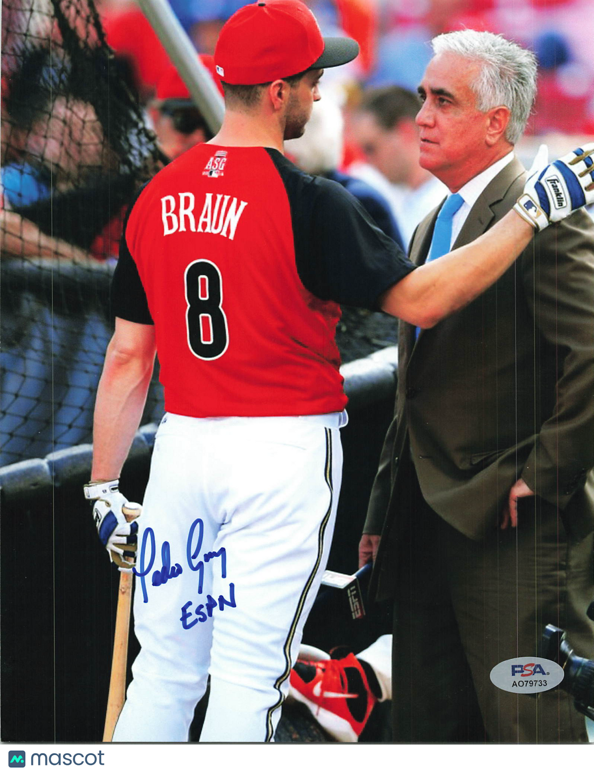 Pedro Gomez ESPN Baseball Reporter Signed 8x10 Photo PSA