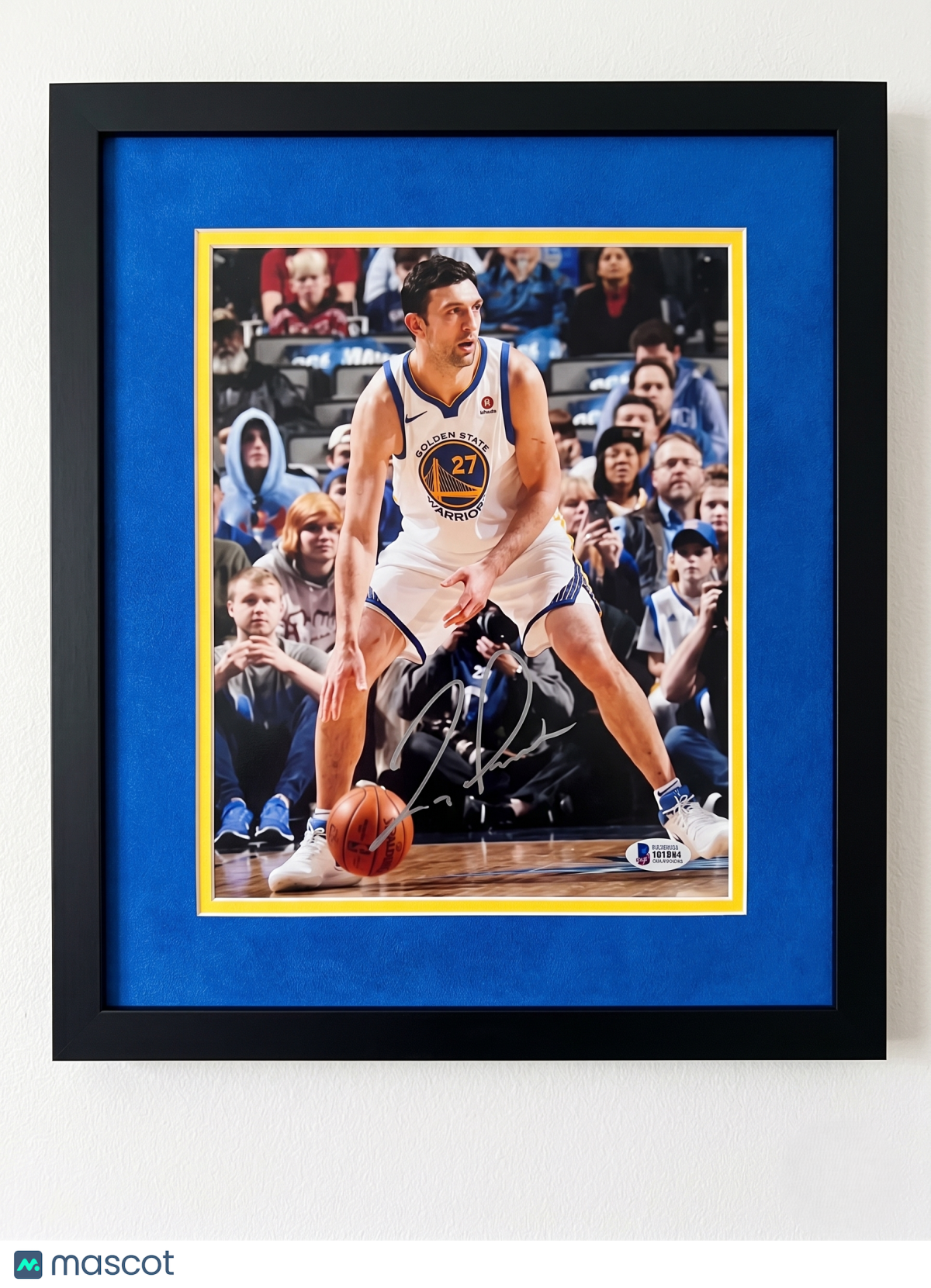 Zaza Pachulia Golden State Warriors Signed 8x10 Custom Framed Photo BAS