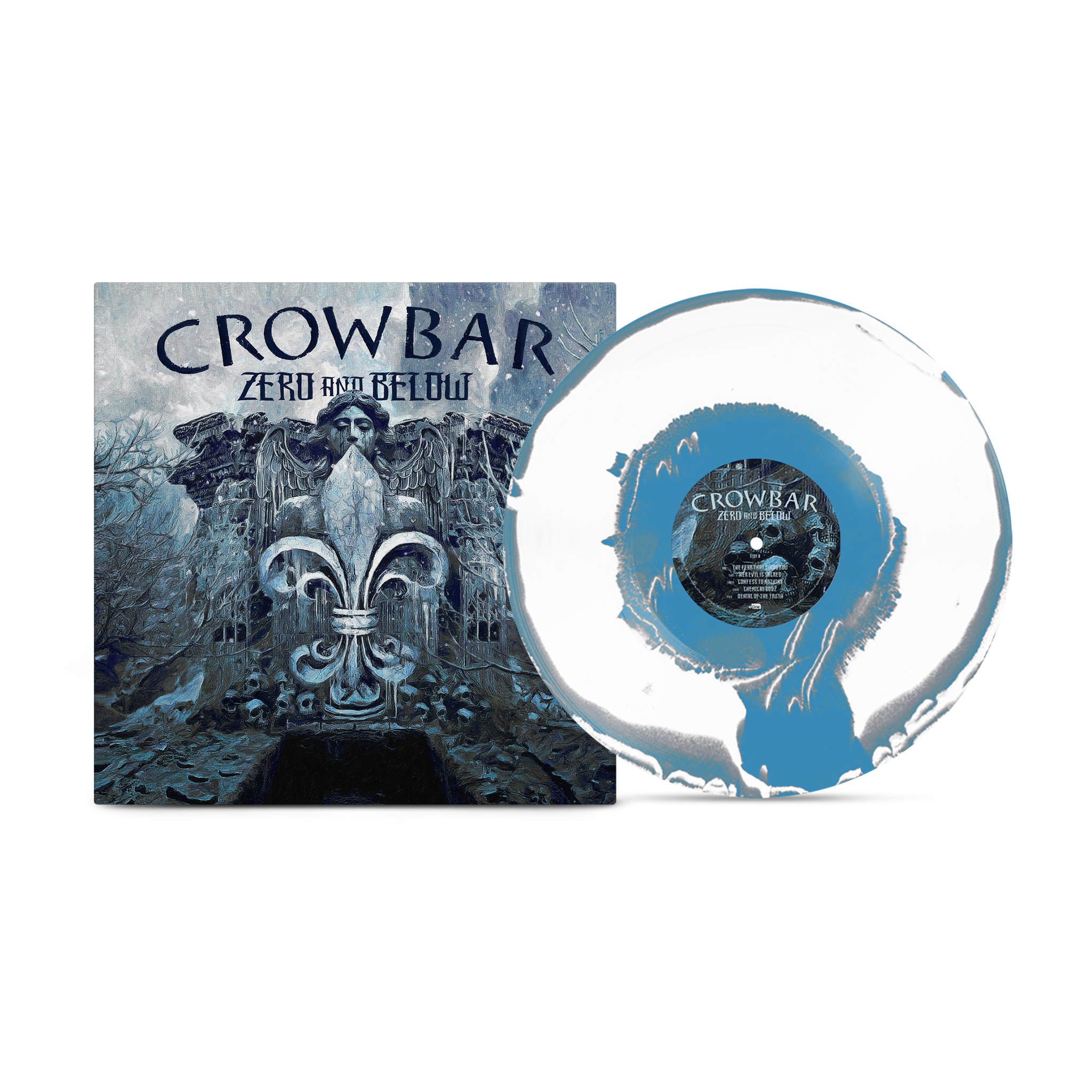 Crowbar  - Zero And Below Aside Bside Sky Blue, Grey & White Vinyl Record