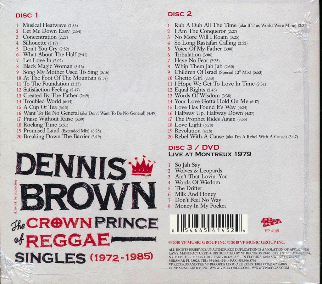 Dennis Brown - The Crown Prince Of Reggae: Singles 1972-1985 (40 tracks) (2xCD) (incl. DVD) Music CD