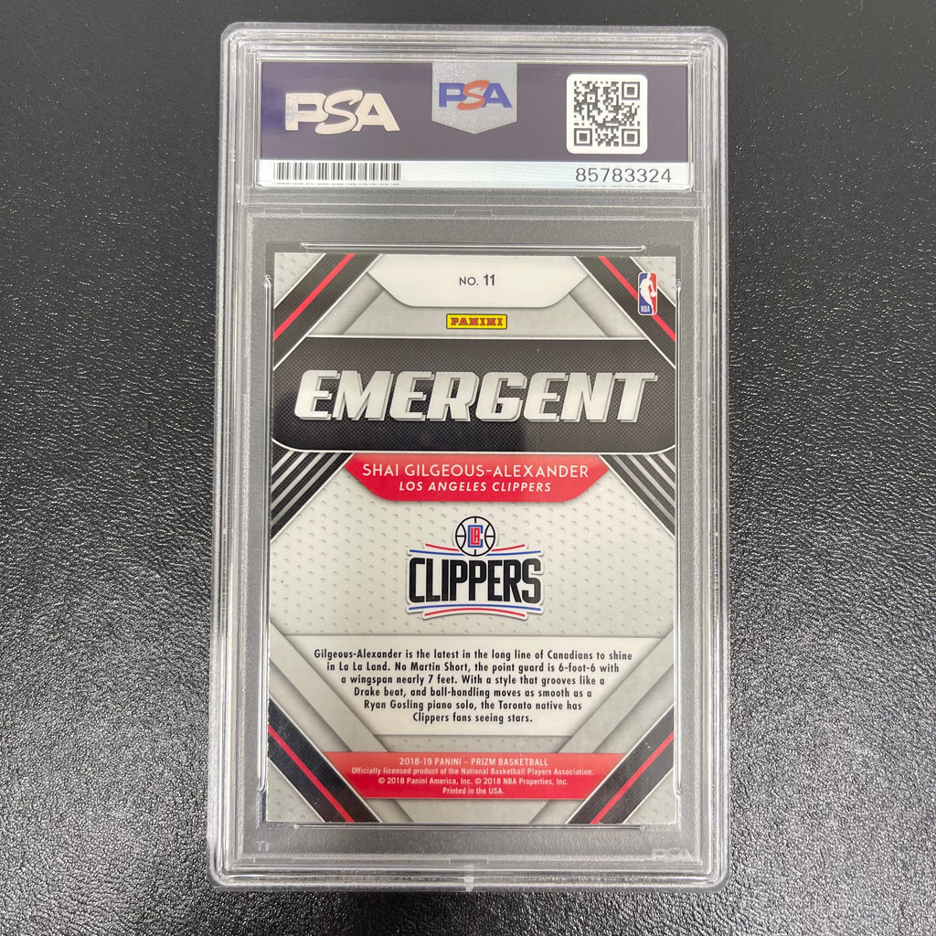 2018 Panini Prizm Basketball#11 Shai Gilgeous-Alexander Signed Card PSA Thunder