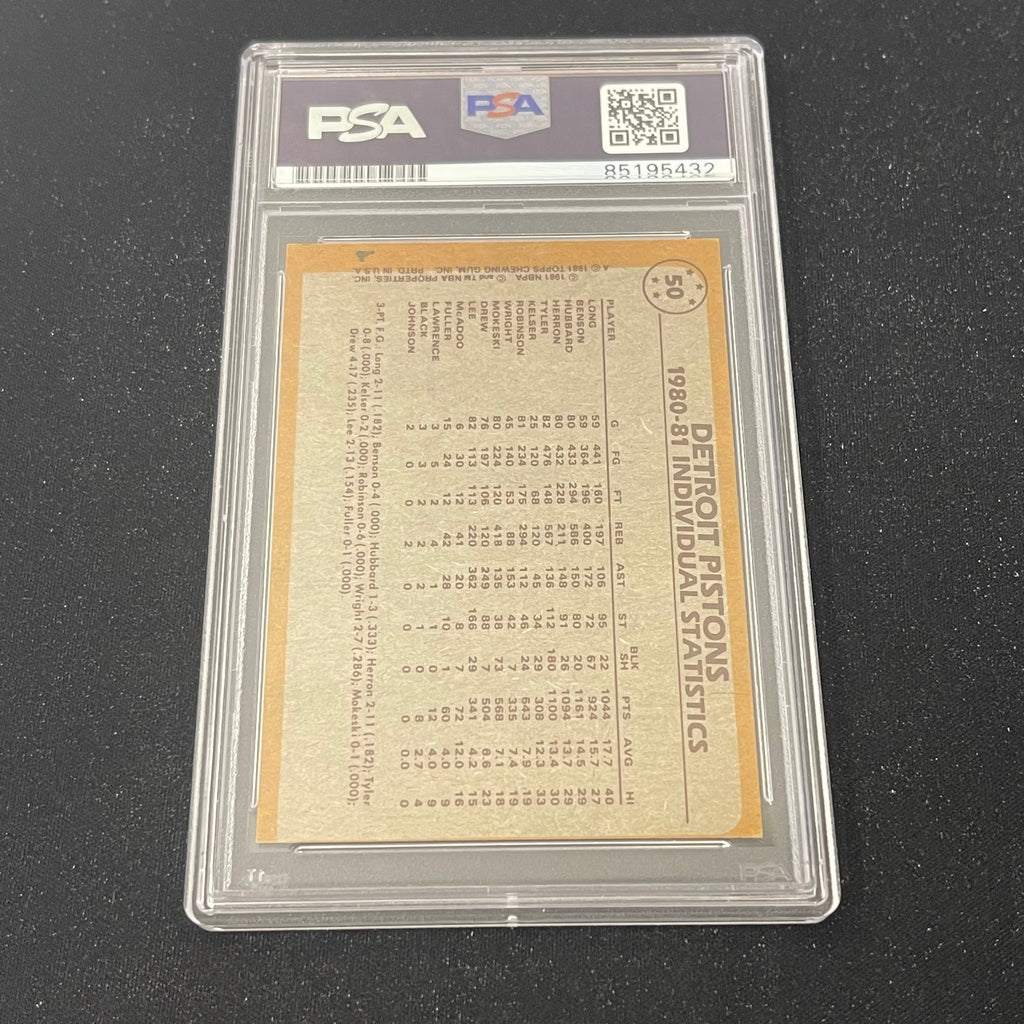 1980-81 Topps Team Leaders #50 Phil Hubbard Signed Card Auto PSA Slabbed Pistons