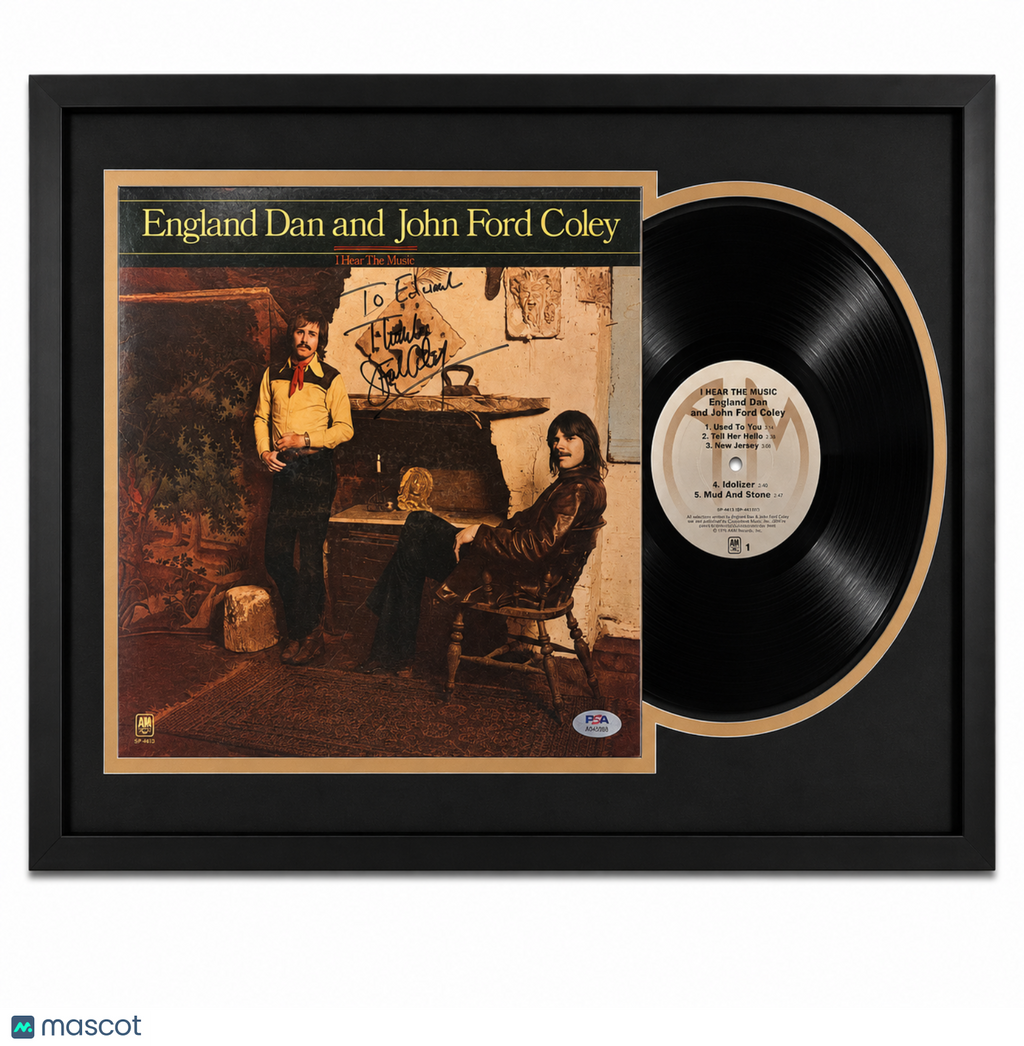 John Ford Coley Signed I Hear The Music Framed Vinyl PSA Album Auth