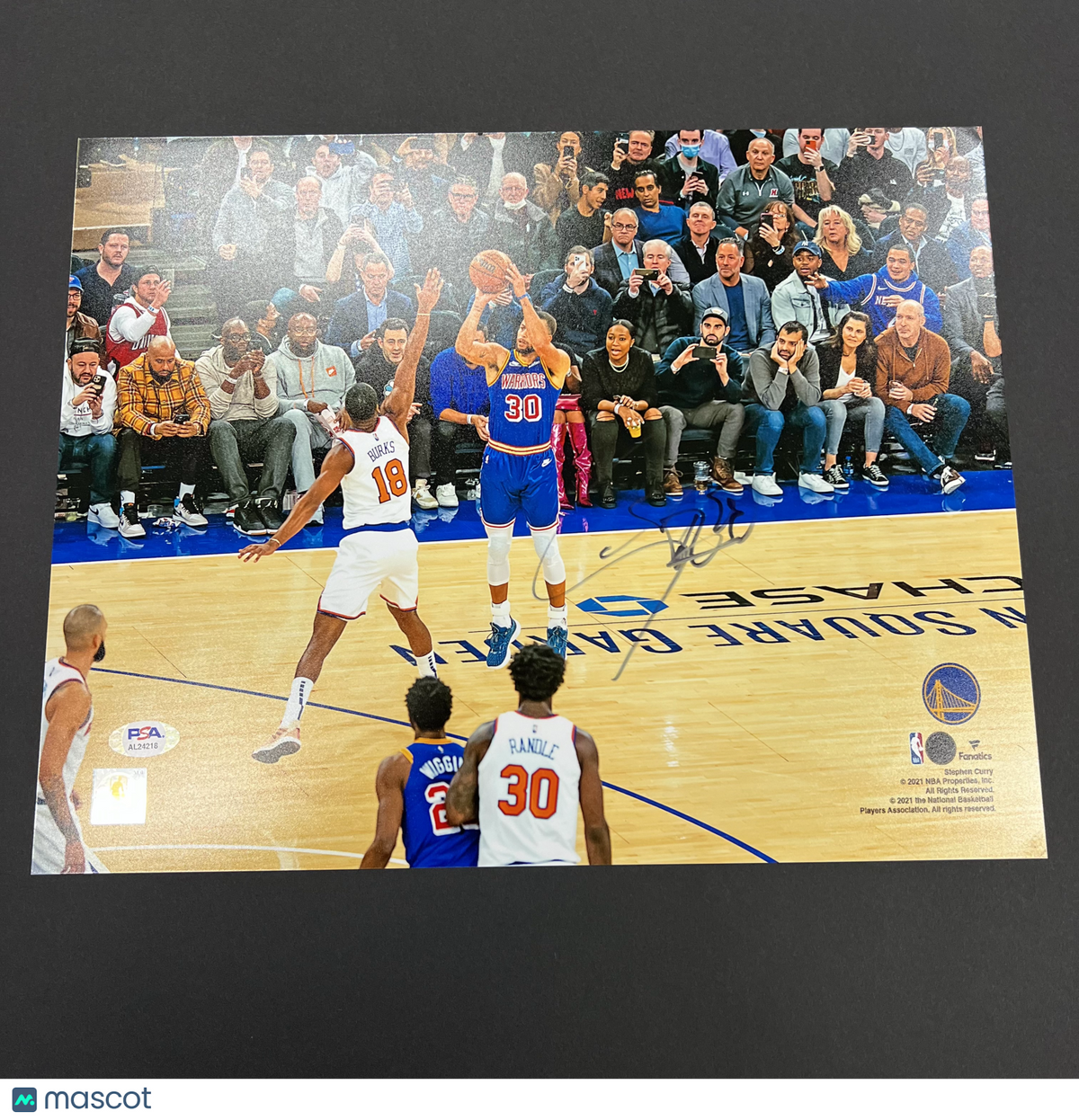 Stephen Curry Golden State Warriors Signed Basketball 11x14 Photo PSA