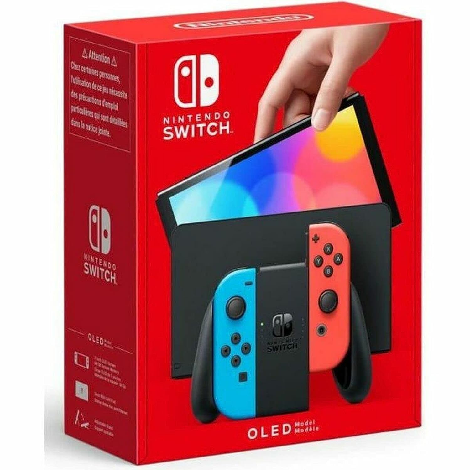 Nintendo Switch OLED Model w/Neon Red & Neon Blue Joy-Con Handheld Game Console