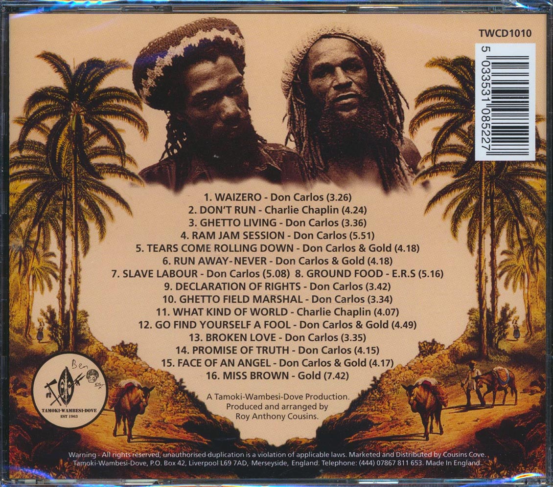 Don Carlos - Ghetto Living (With Gold, Charlie Chaplin) (remastered) Music CD