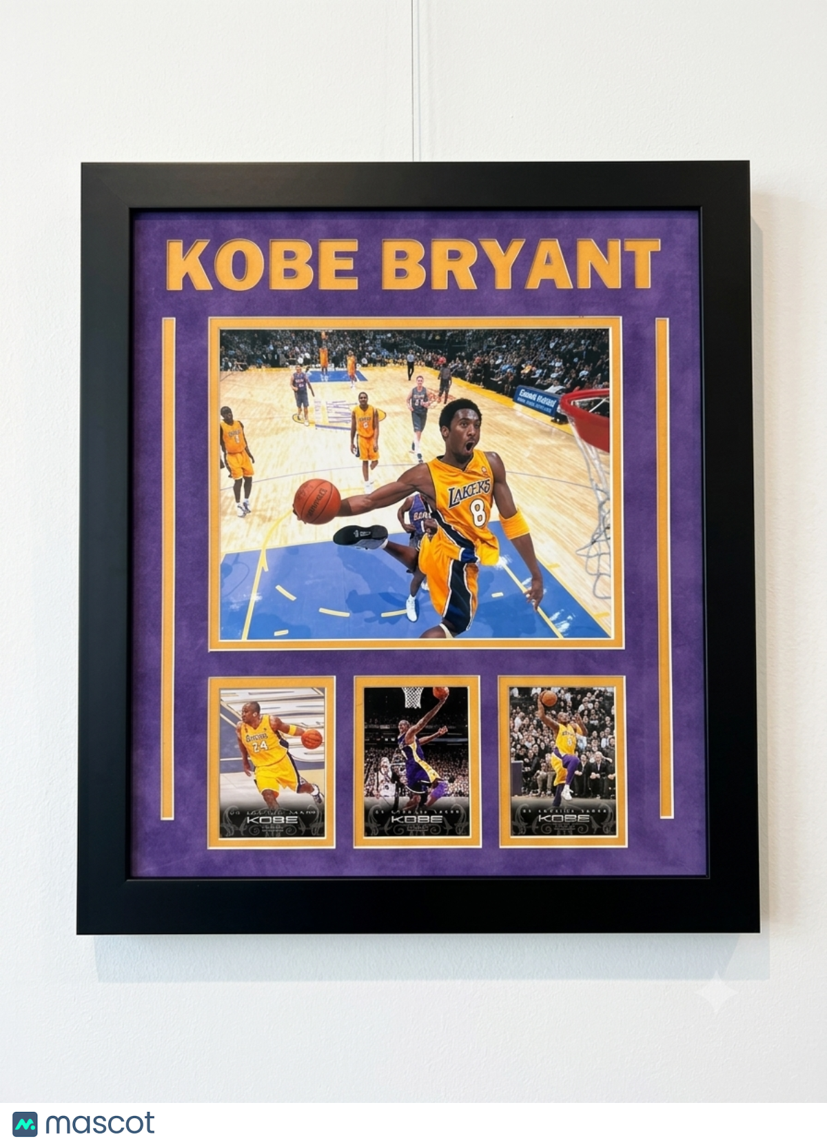 Kobe Bryant Los Angeles Lakers Basketball 3-Card Display