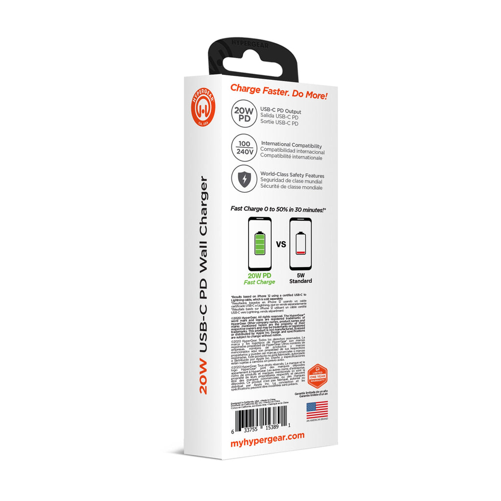 HyperGear 20W USB-C PD Wall Charger