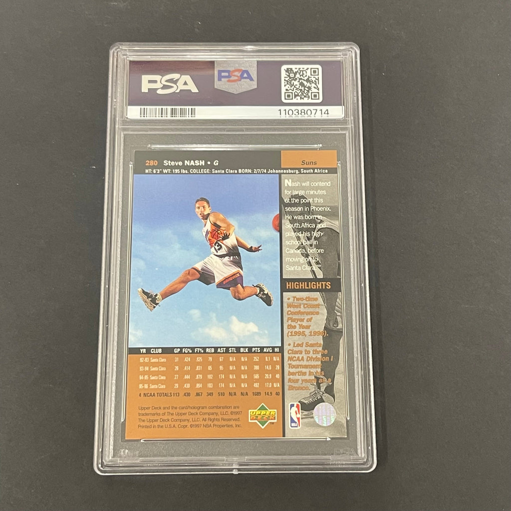 1996-97 Upper Deck #280 Steve Nash signed card PSA