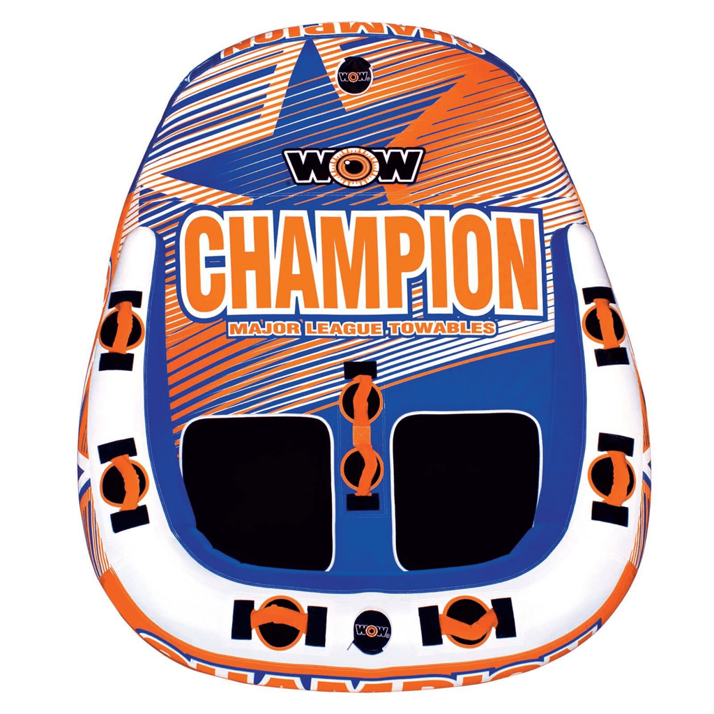 WOW Watersports Champion 2-Person Towable with EZ-Up Nose for Minimal Drag and Footrest