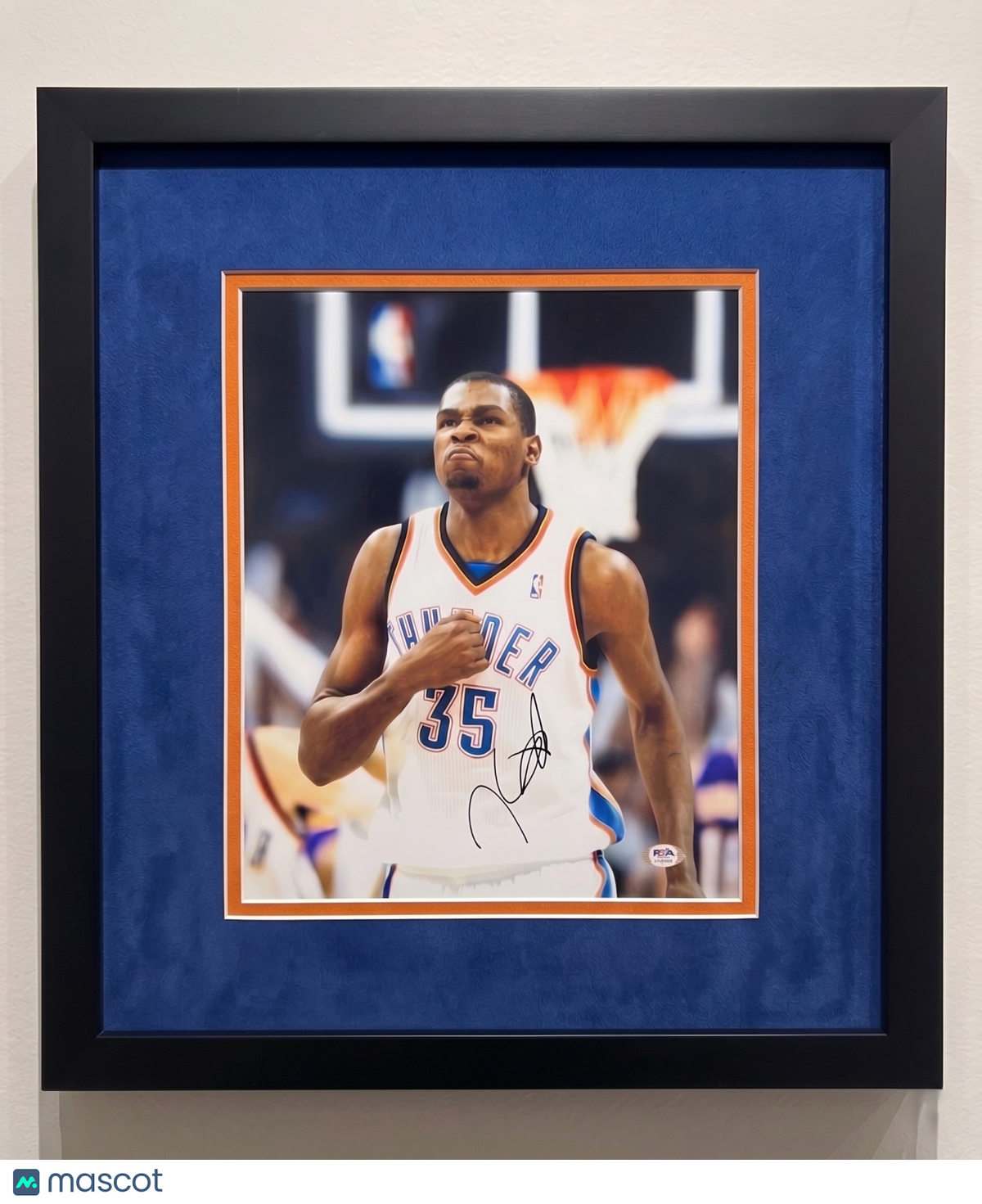 Kevin Durant Oklahoma City Thunder Signed 11x14 Custom Framed Photo PSA