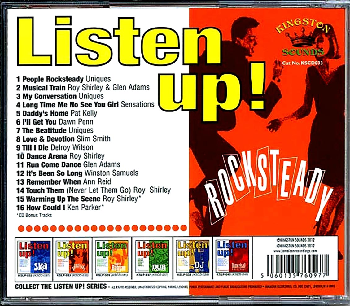 The Uniques, Slim Smith, Dawn Penn, Pat Kelly, Etc. - Listen Up: Rock Steady Music CD