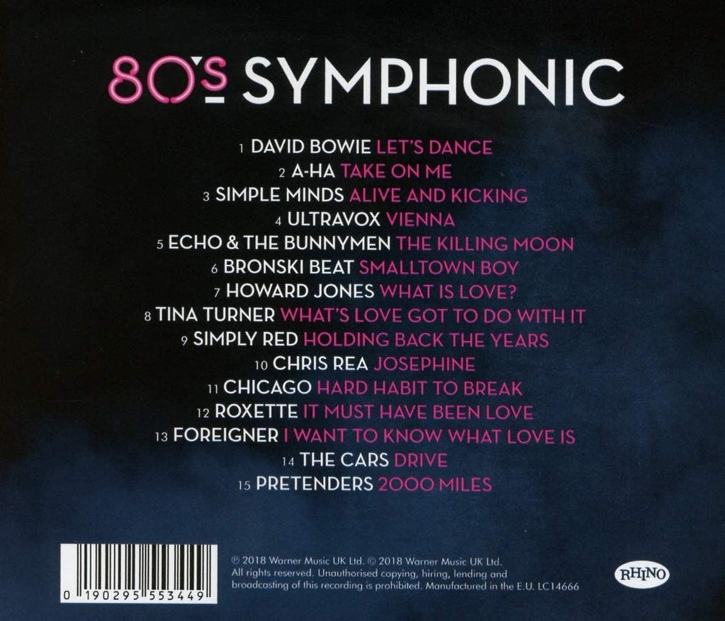 80s Symphonic - 80s Originals Combined With New Orchestral Arrangements Music CD
