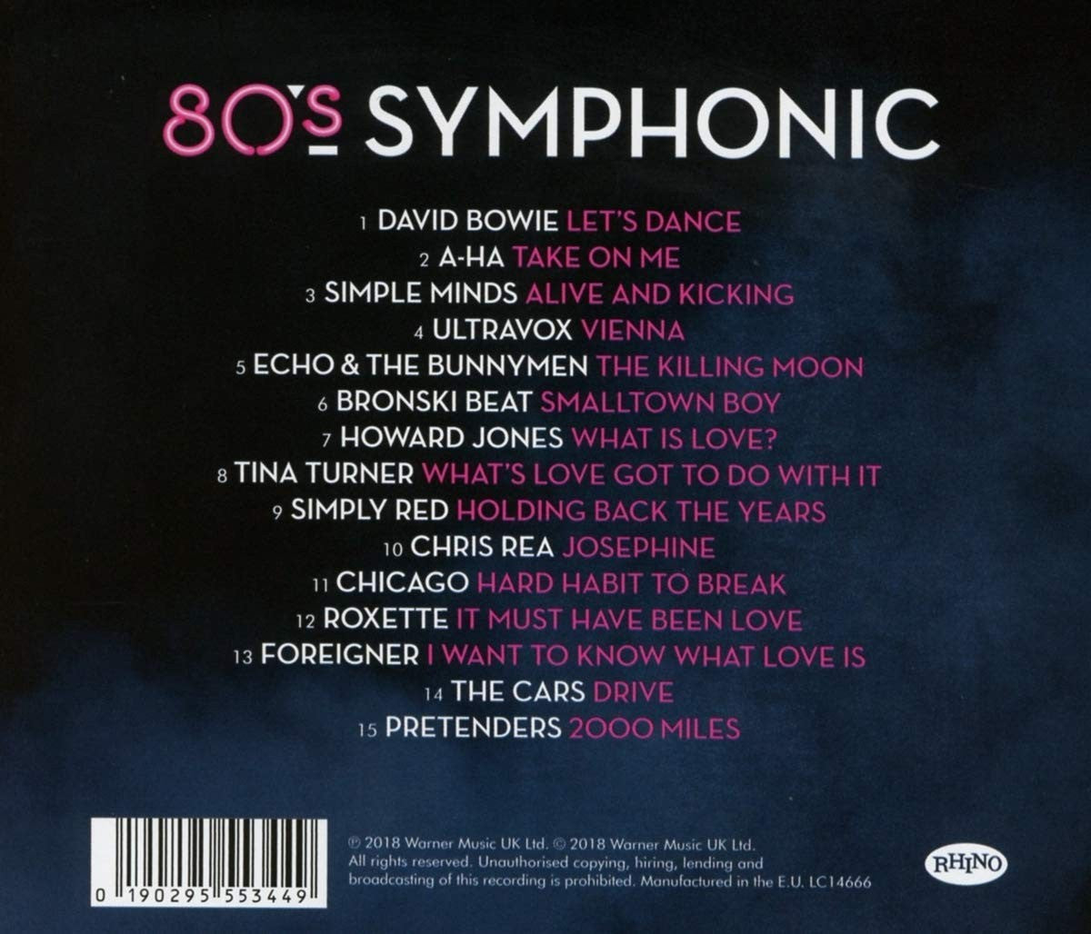 80s Symphonic - 80s Originals Combined With New Orchestral Arrangements Music CD