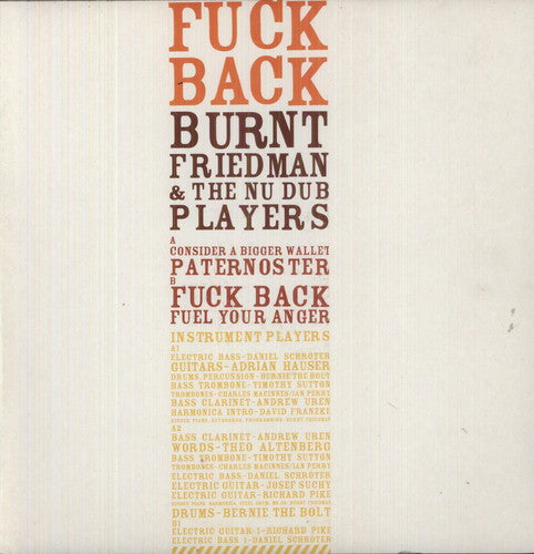 Friedman,burnt & The Nu Dub Players - Fuck Back - Vinyl Record