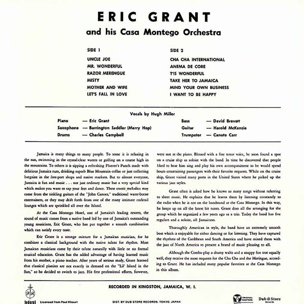 Eric Grant & His Casa Montego Orchestra - Cool At The Casa Montego (Japan) (Japan press) Vinyl Record