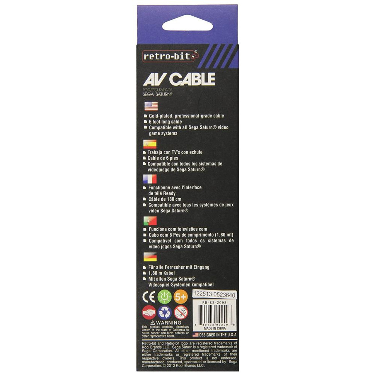 Retro-Bit - Saturn S-Video & AV Cable Retro-Bit