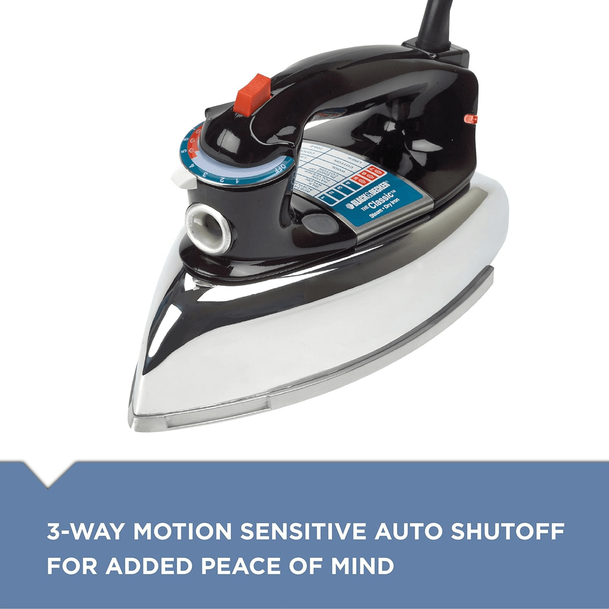 Black & Decker Classic Auto-Shutoff Iron with Aluminum Soleplate
