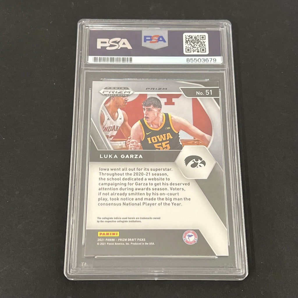 2021 Panini Prizm Draft Picks #51 Luka Garza Signed Card PSA Autographed
