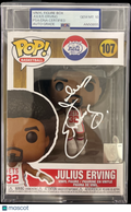 Julius Erving Signed NY Nets #107 Funko Pop PSA Auto 10 Encapsulated Autographed
