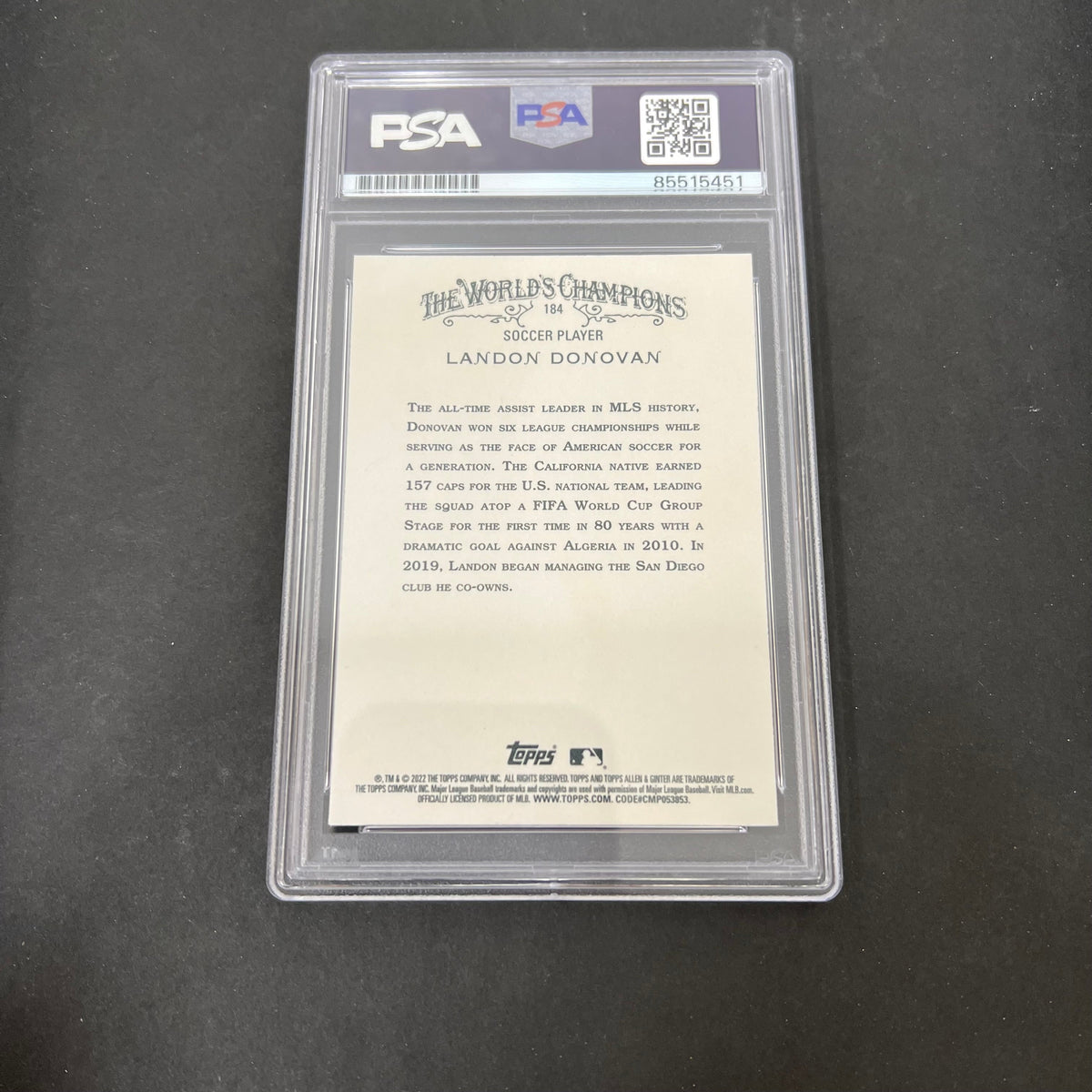 2022 Topps Allen & Ginter #184 Landon Donovan signed card PSA