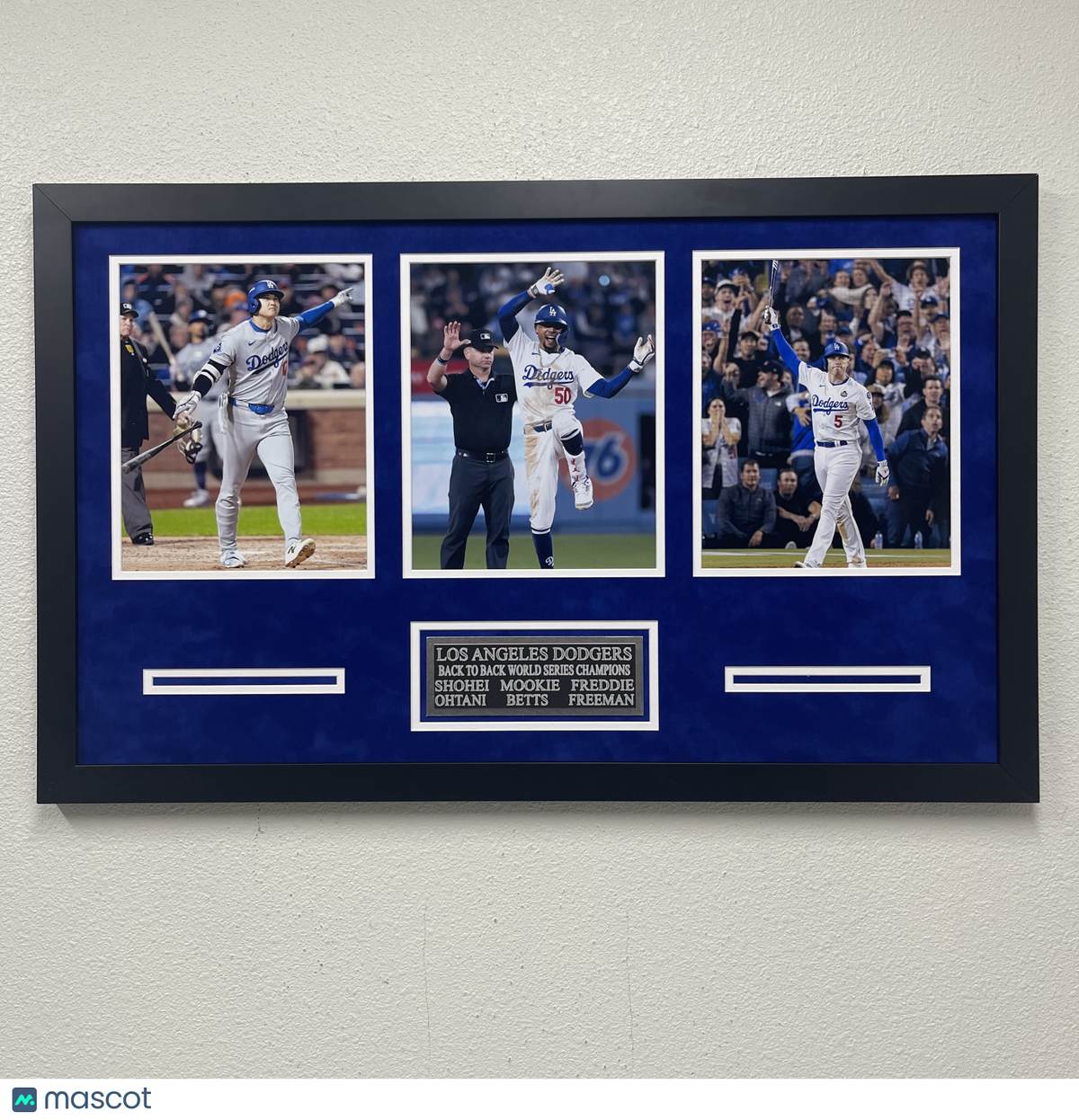 Shohei Ohtani, Mookie Betts AND Freeman 3 Photo Framed Display LA Dodgers