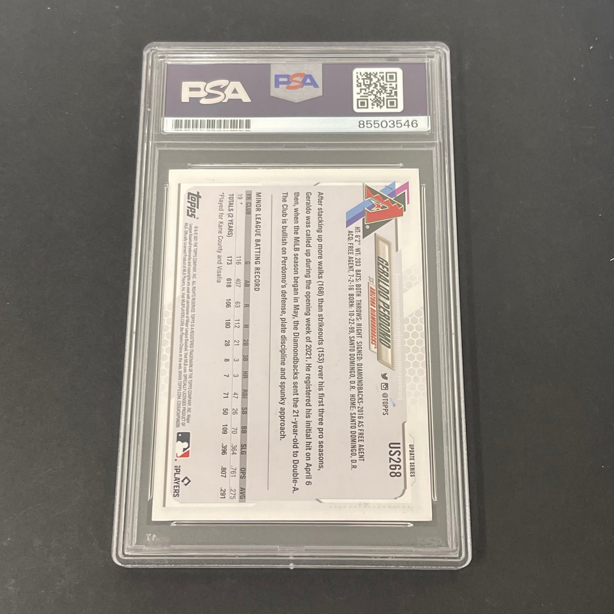 2021 Topps Update Series #US268 Geraldo Perdomo signed card
