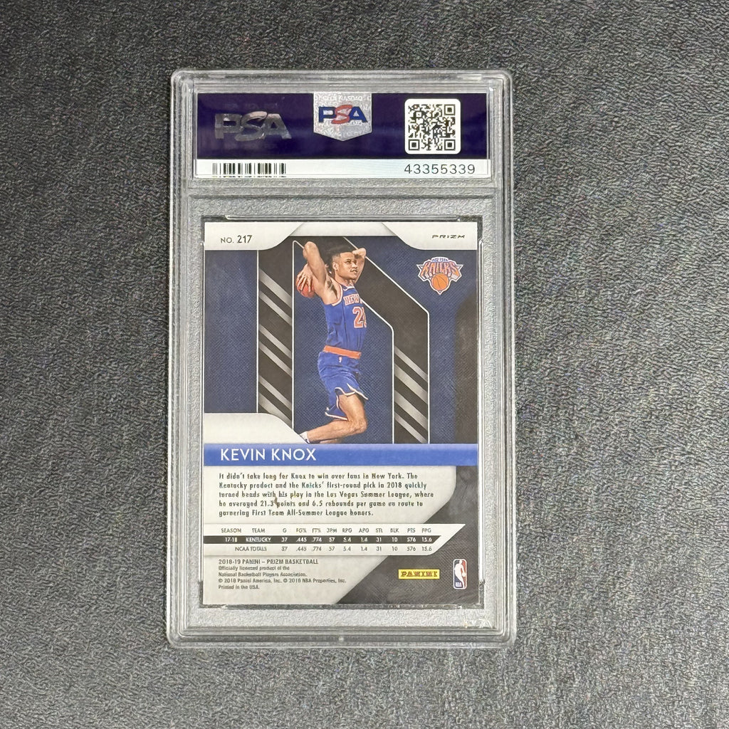 2018 Panini Prizm Pink Ice#217 Kevin Knox PSA 10 Slabbed New York Knicks