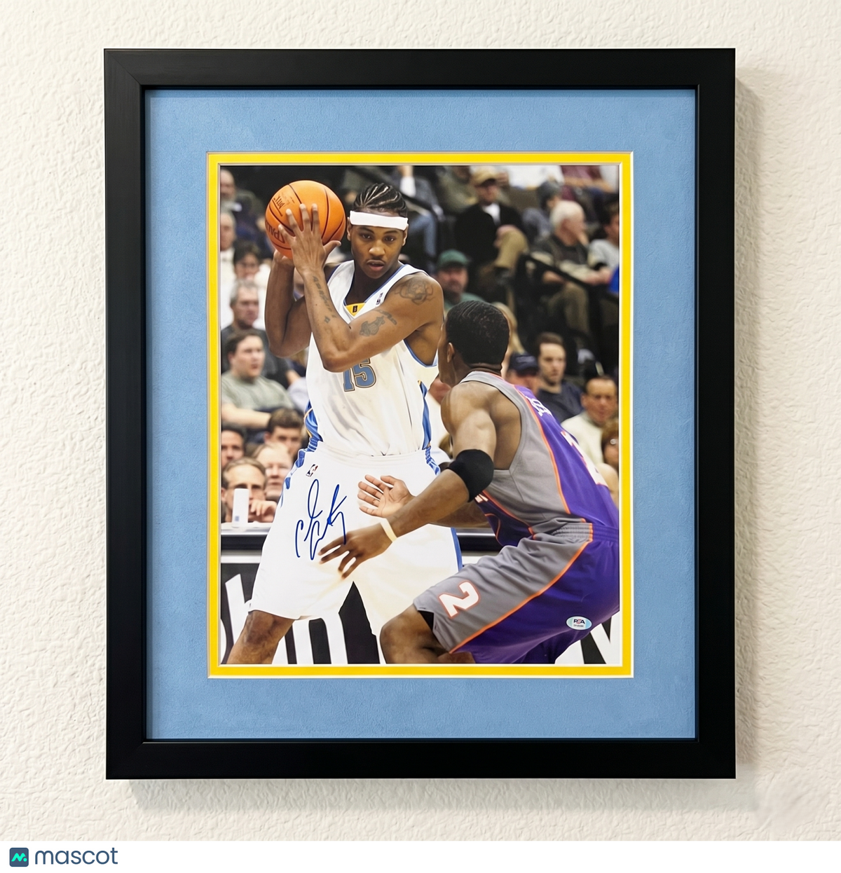 Carmelo Anthony Denver Nuggets Signed Basketball 16x20 Custom Framed Photo PSA
