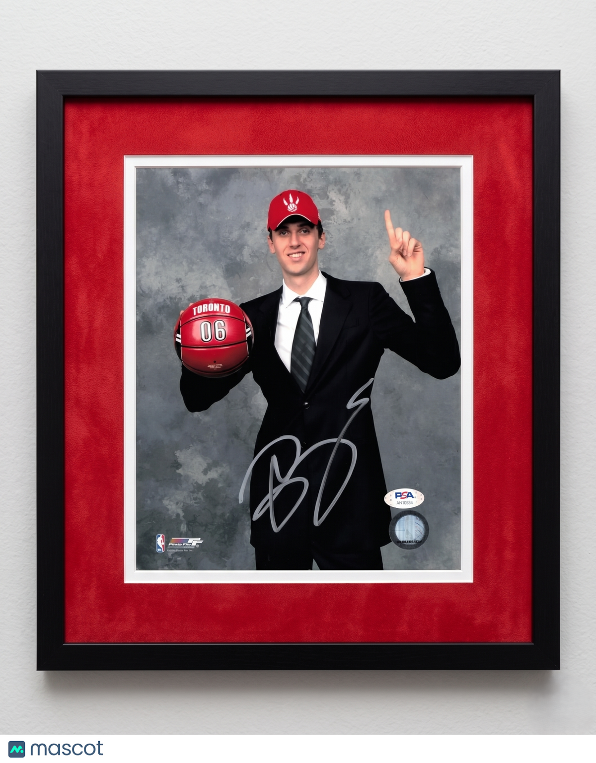 Andrea Bargnani Toronto Raptors Signed Basketball 8x10 Custom Framed Photo PSA