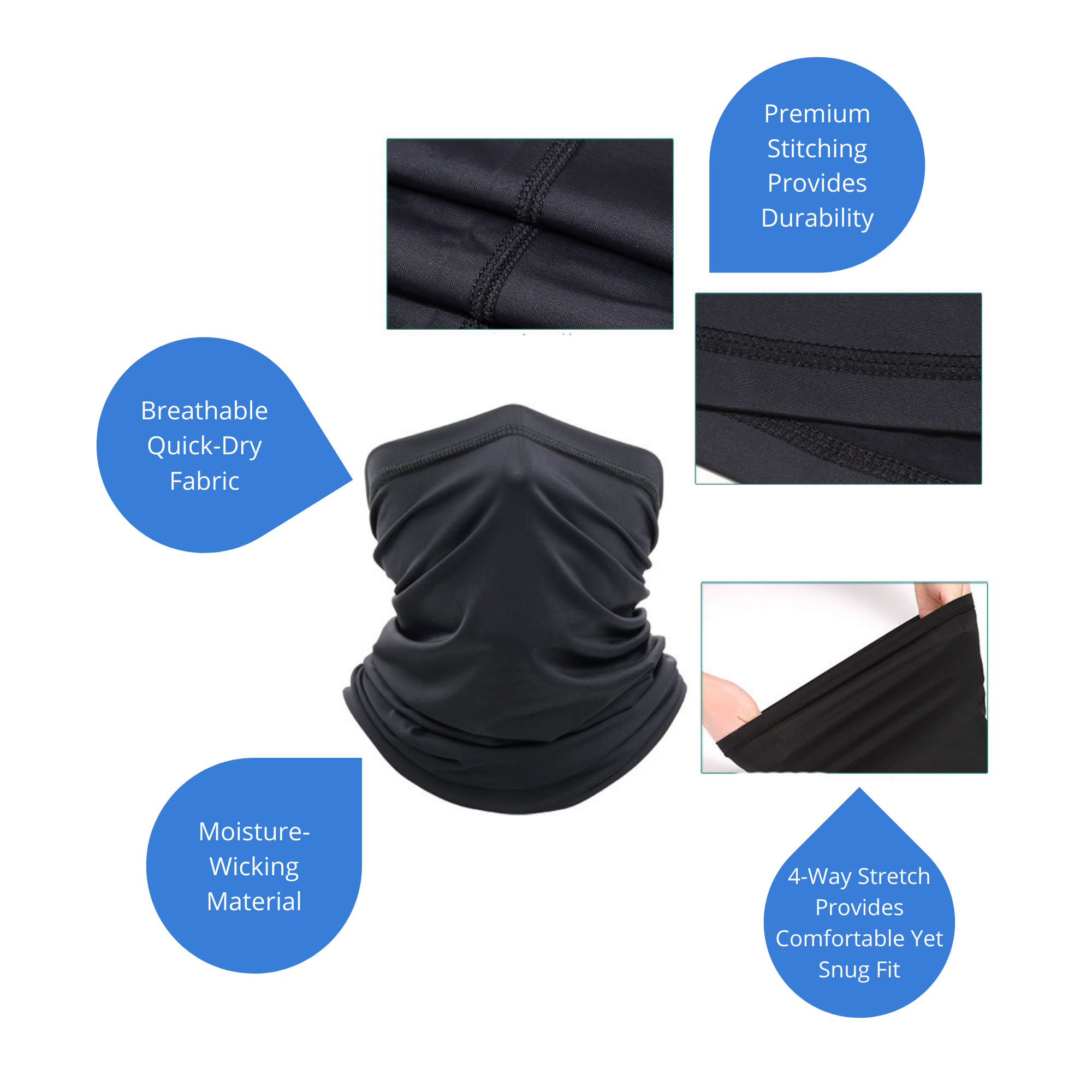 JupiterGear Premium Sports Neck Gaiter Face Mask for Outdoor Activities: Running, Walking, Hiking, Fishing and More