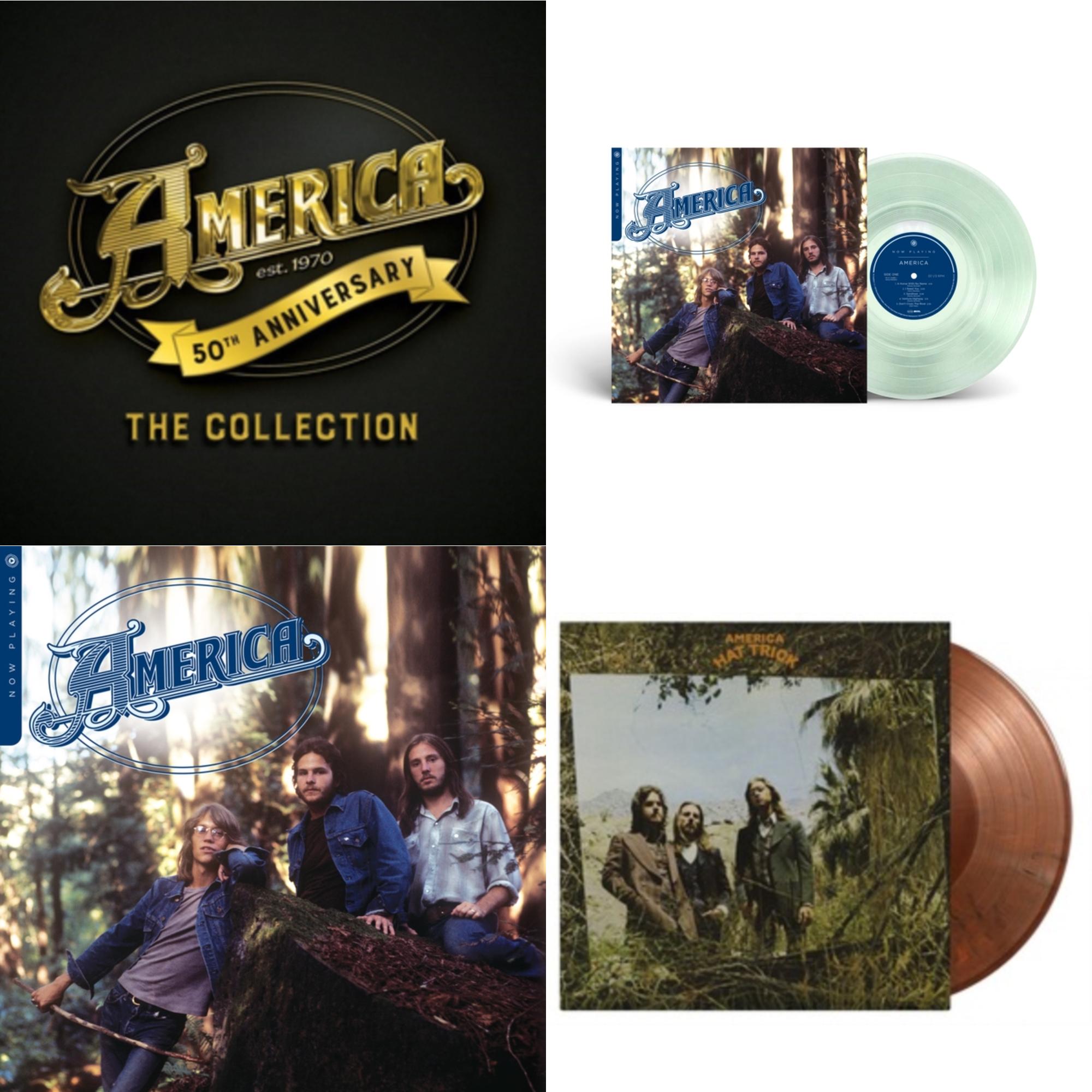 America - 50Th Anniversary & Now Playing (Bottle Clear LP Vinyl) (Syeor) & Now Playing & Hat Trick (Limited/Orange & Black Mixed/180G)