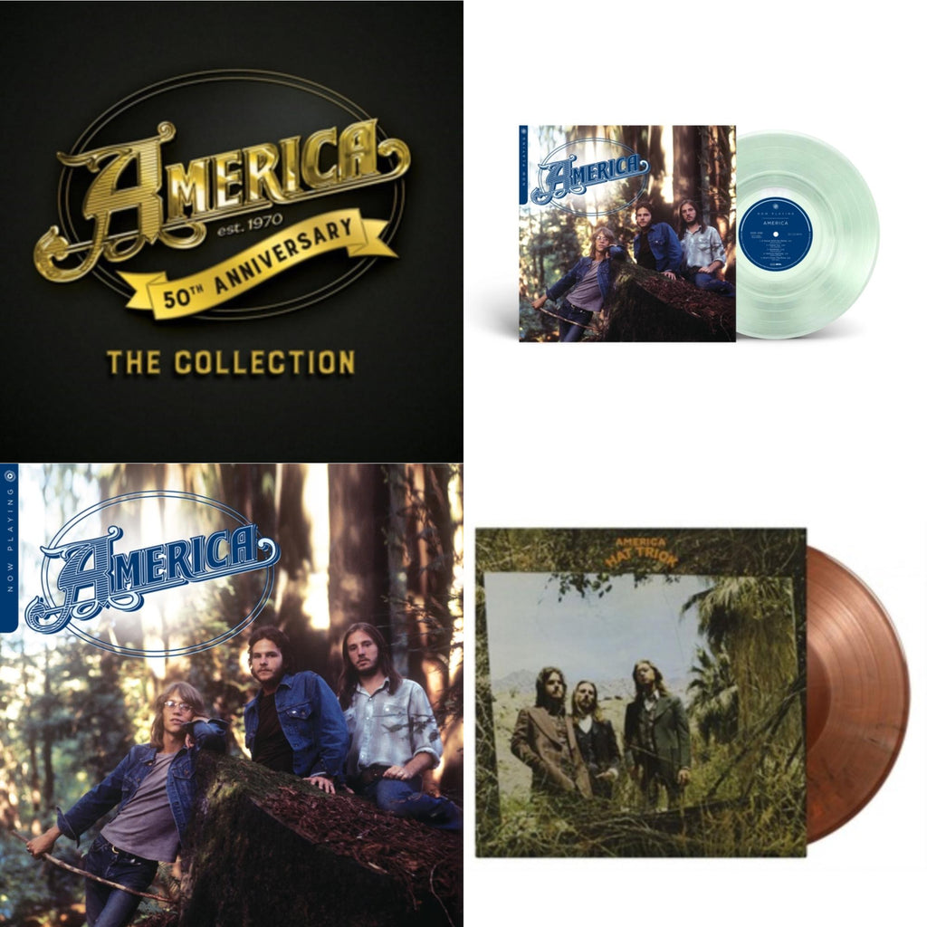 America - 50Th Anniversary & Now Playing (Bottle Clear LP Vinyl) (Syeor) & Now Playing & Hat Trick (Limited/Orange & Black Mixed/180G)