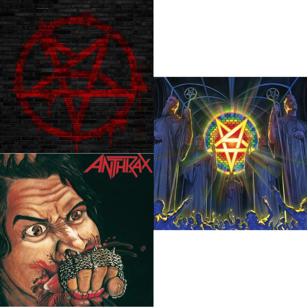 Anthrax - Anthems (Pink LP Vinyl) (Ten Bands One Cause) & Fistful Of Metal (Yellow LP Vinyl) (Ams Exclusive) & For All Kings (Aqua Blue LP Vinyl)
