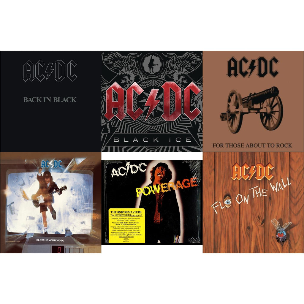 Powerage & Back In Black & For Those About To Rock & Black Ice & Blow Up Your Video & Fly On The Wall