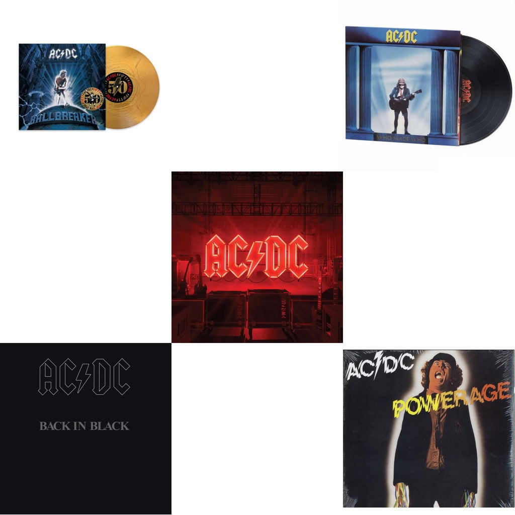 Ac/Dc - Power Up (180G/Gatefold Jacket/Inner Sleeve) & Ballbreaker (50Th Anniversary/Gold Color LP Vinyl) & Powerage (180G) & Back In Black (180G) & Who Made Who (180G)