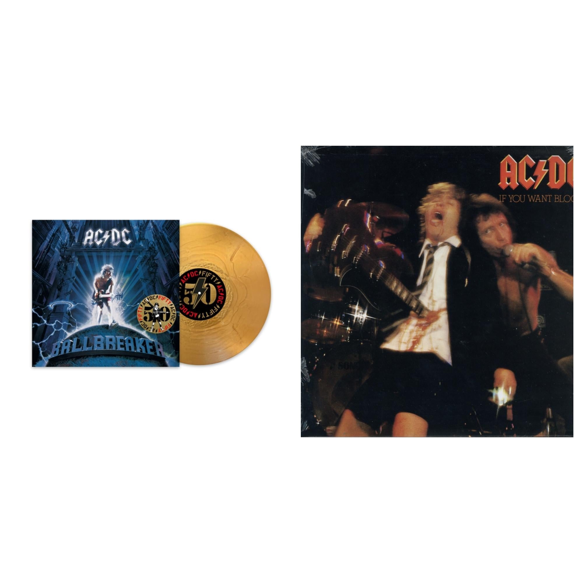 Ac/Dc - Ballbreaker (50Th Anniversary/Gold Color LP Vinyl) & If You Want Blood You've Got It (180G)