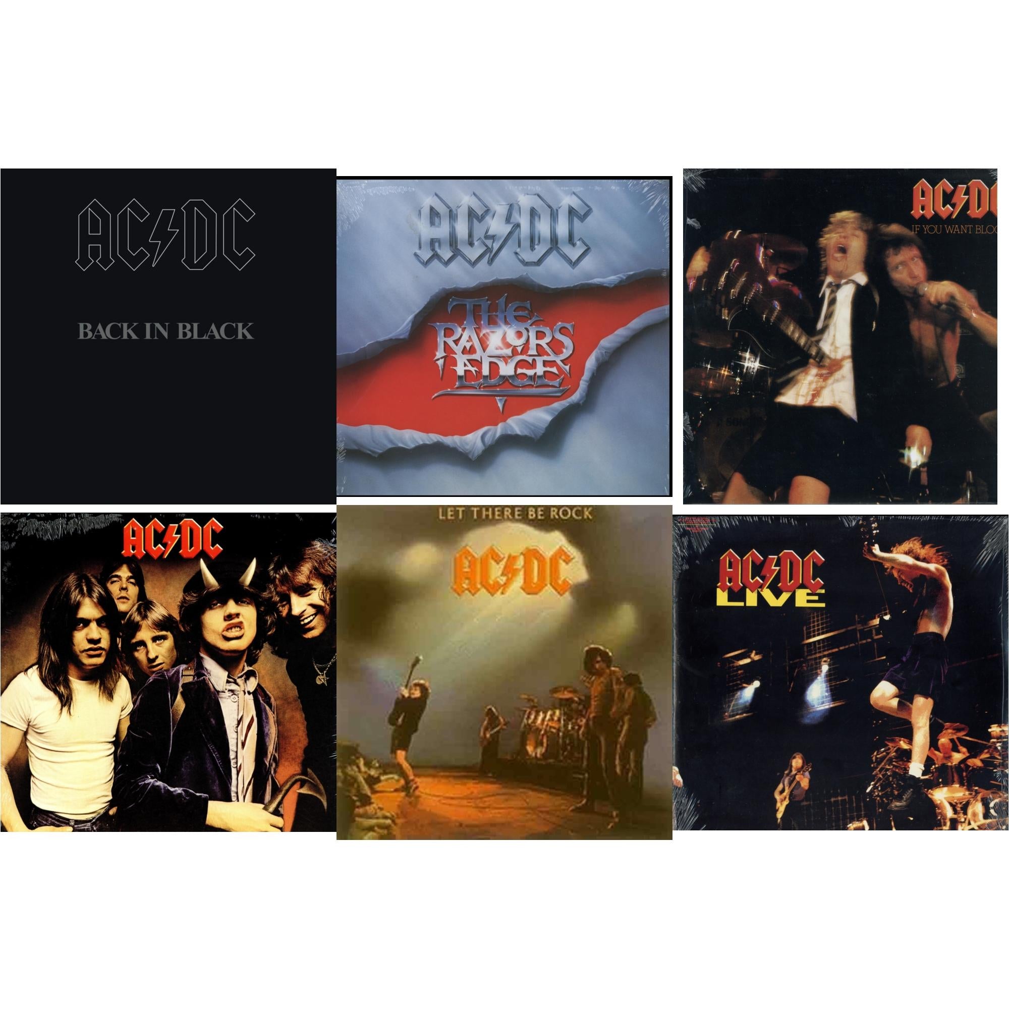 Let There Be Rock (180G) & If You Want Blood You've Got It (180G) & Highway To Hell (180G) & Back In Black (180G) & Razor’S Edge (180G) & Live (2LP/180G)