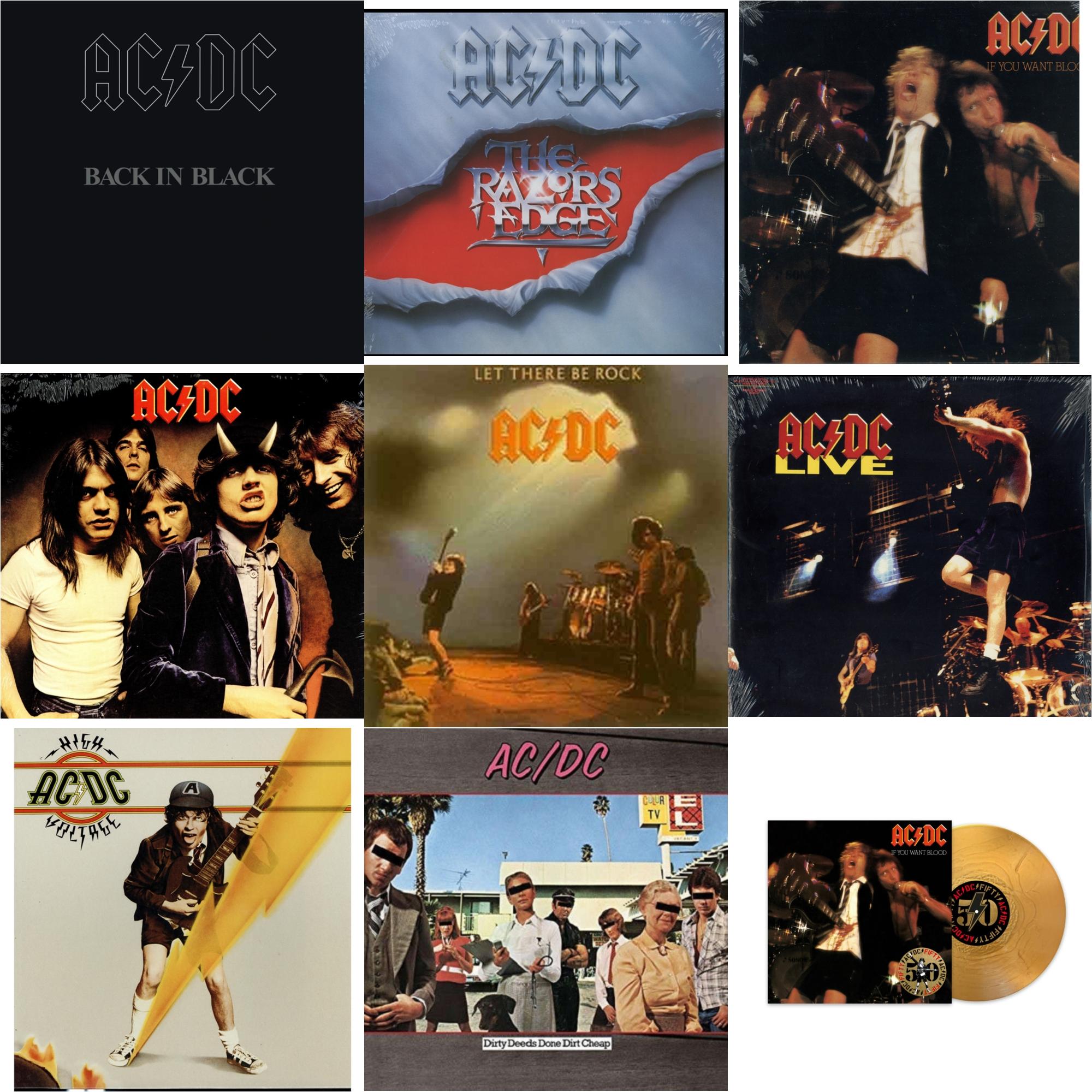 Ac/Dc - Back In Black (180G) & Razor’S Edge (180G) & If You Want Blood You've Got It (180G) & Highway To Hell (180G) & Let There Be Rock (180G) & Live (2LP/180G) & High Voltage (180G) & Dirty Deeds Done Dirt Cheap (180G) & If You Want Blood You’Ve