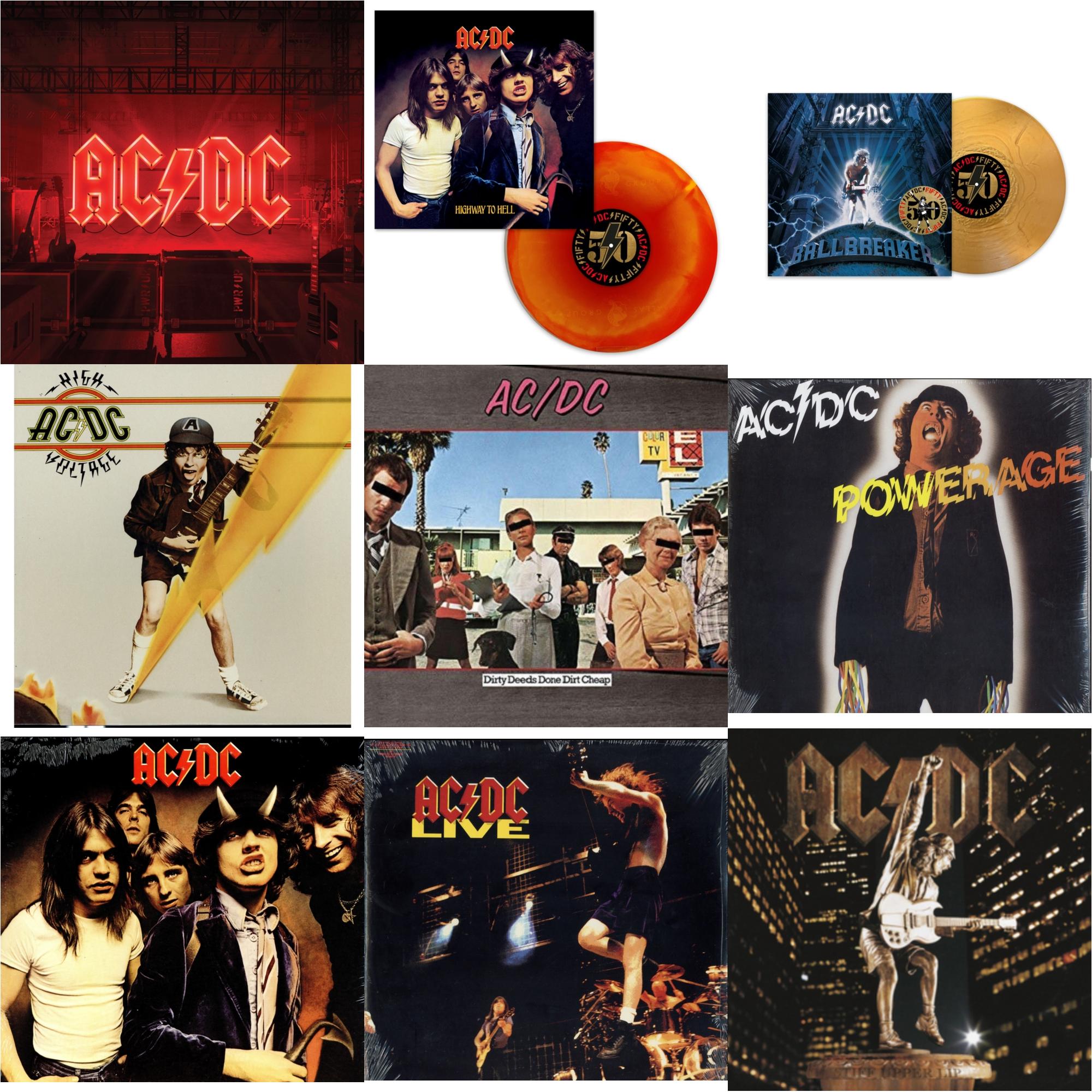 Ac/Dc - Power Up (180G/Gatefold Jacket/Inner Sleeve) & Highway To Hell (Orange Blend LP Vinyl) & Ballbreaker (50Th Anniversary/Gold Color LP Vinyl) & High Voltage (180G) & Dirty Deeds Done Dirt Cheap (180G) & Powerage (180G) & Highway To Hell (180G)