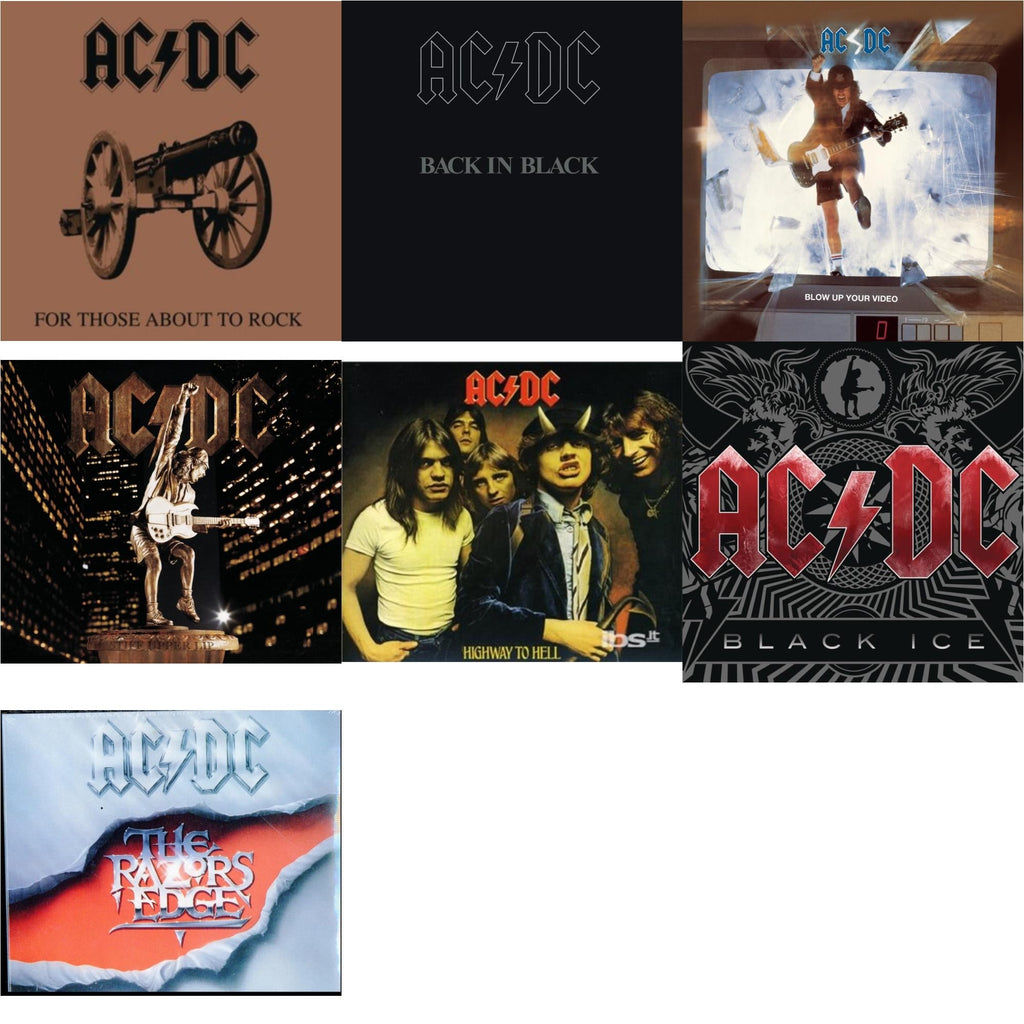 Highway To Hell & Back In Black & For Those About To Rock & Razor's Edge & Black Ice & Stiff Upper Lip & Blow Up Your Video