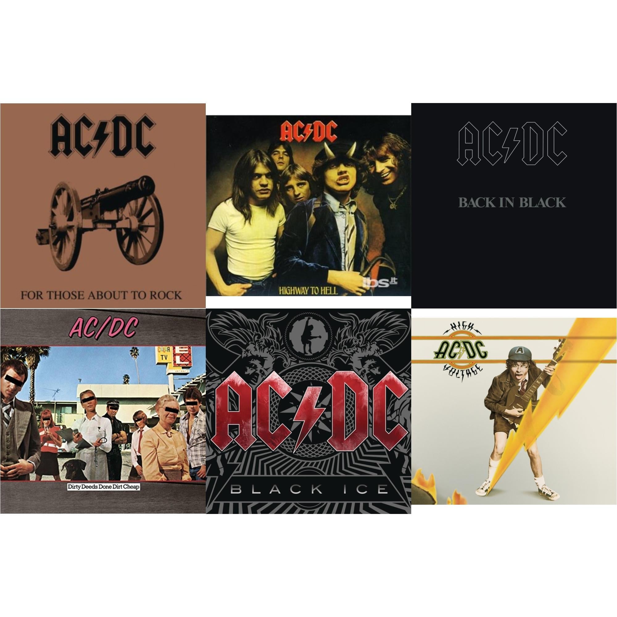 High Voltage & Dirty Deeds Done Dirt Cheap & Highway To Hell & Back In Black & For Those About To Rock & Black Ice